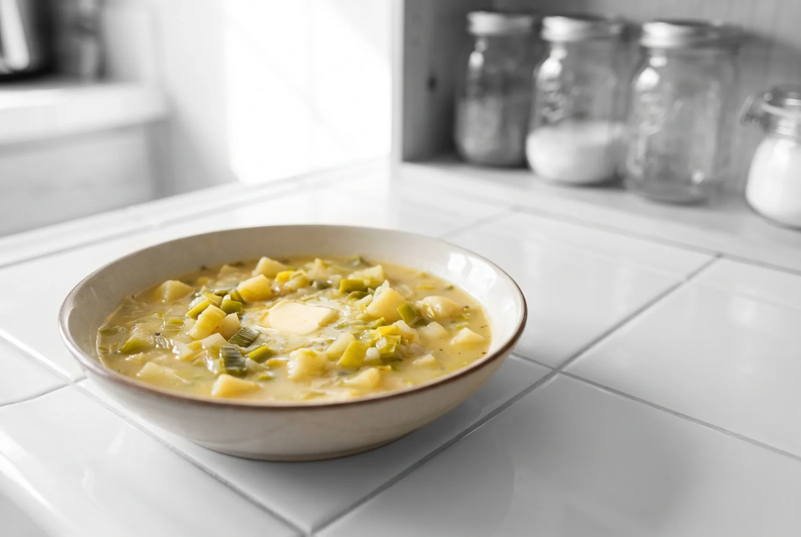 Irish-Style Velvety Potato and Leek Soup in the Pressure Cooker