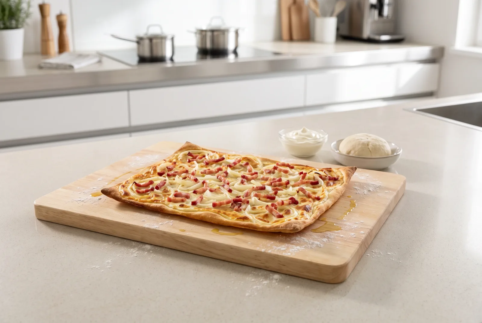 Flammkuchen | German-Style Thin Flatbread with Cream