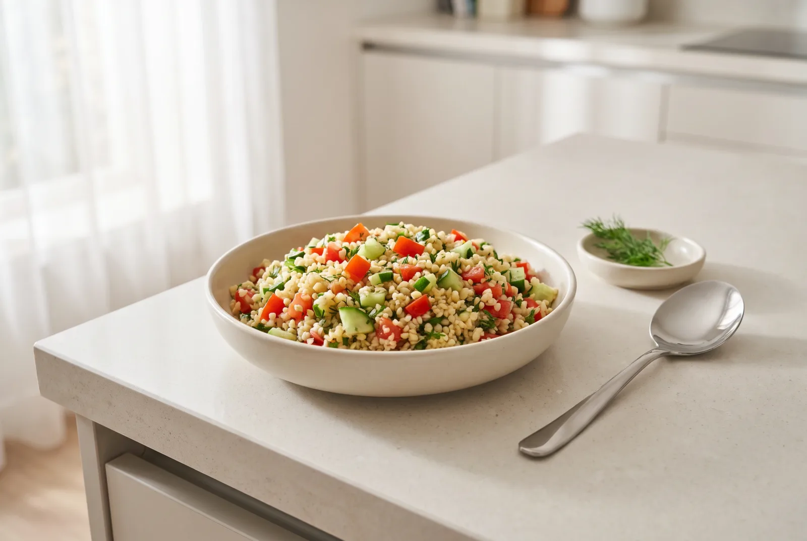 Georgian-Style Bulgur Summer Salad | No-Cook Salad with Walnut Bazha Sauce