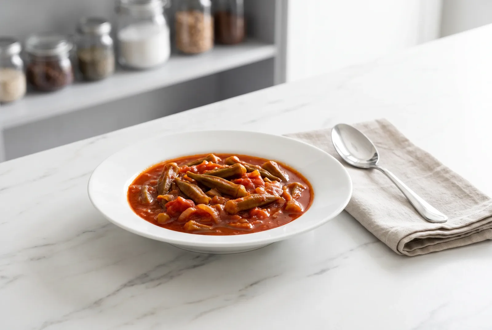 Iraqi-Style Spicy Okra | Okra Stew in Tomato Sauce