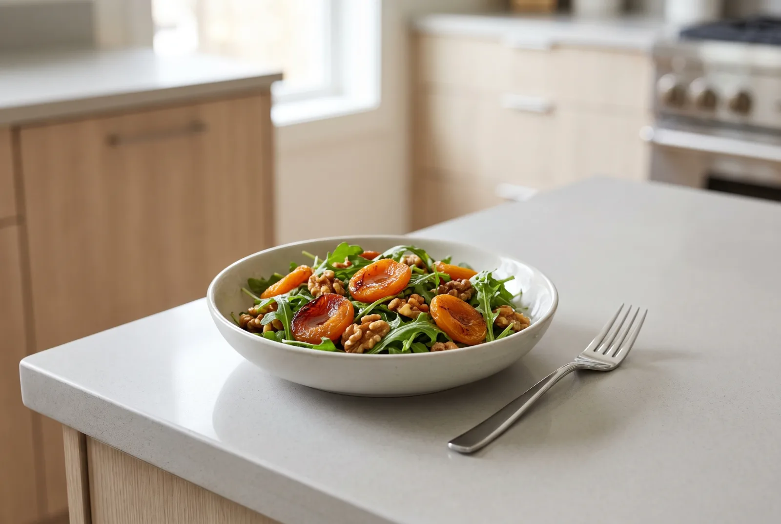 Iraqi-style apricot and walnut salad — Air-fried fruit and nuts with mint and lemon