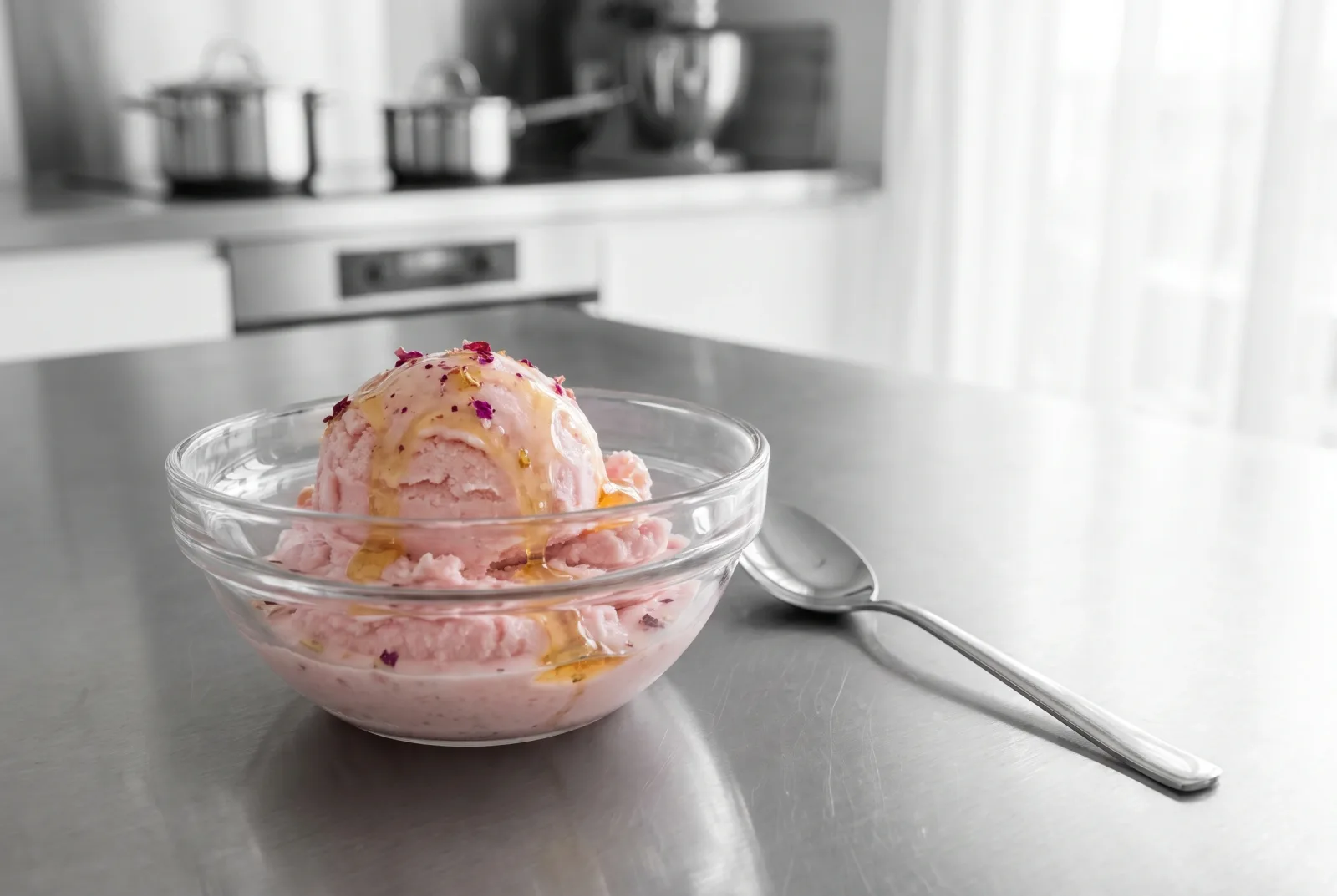 Iraqi Rosewater Yogurt Ice Cream | Refreshing Dessert for a Crowd