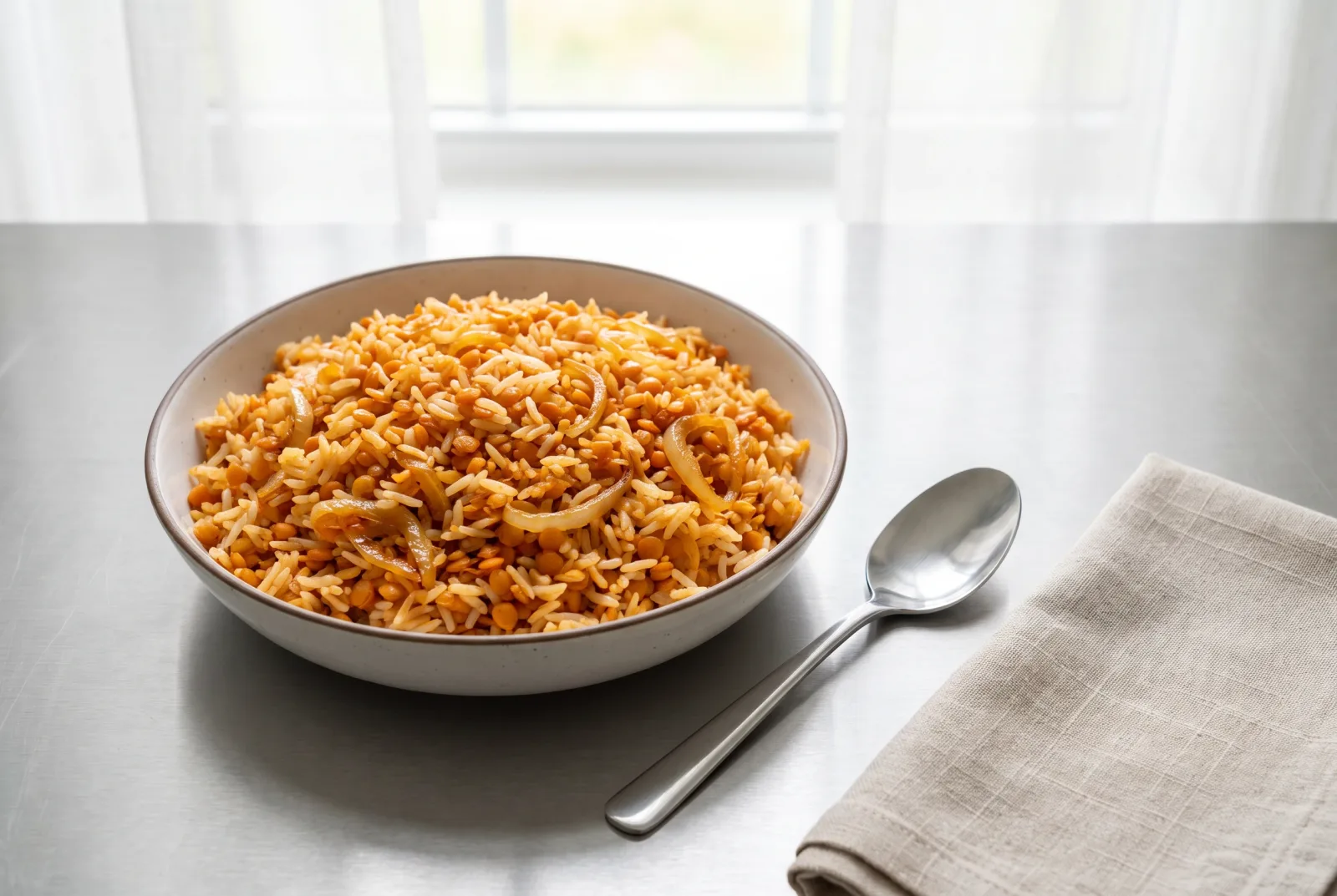 Iraqi-Style Rice and Red Lentil Pilaf — Light Pilaf with Dill