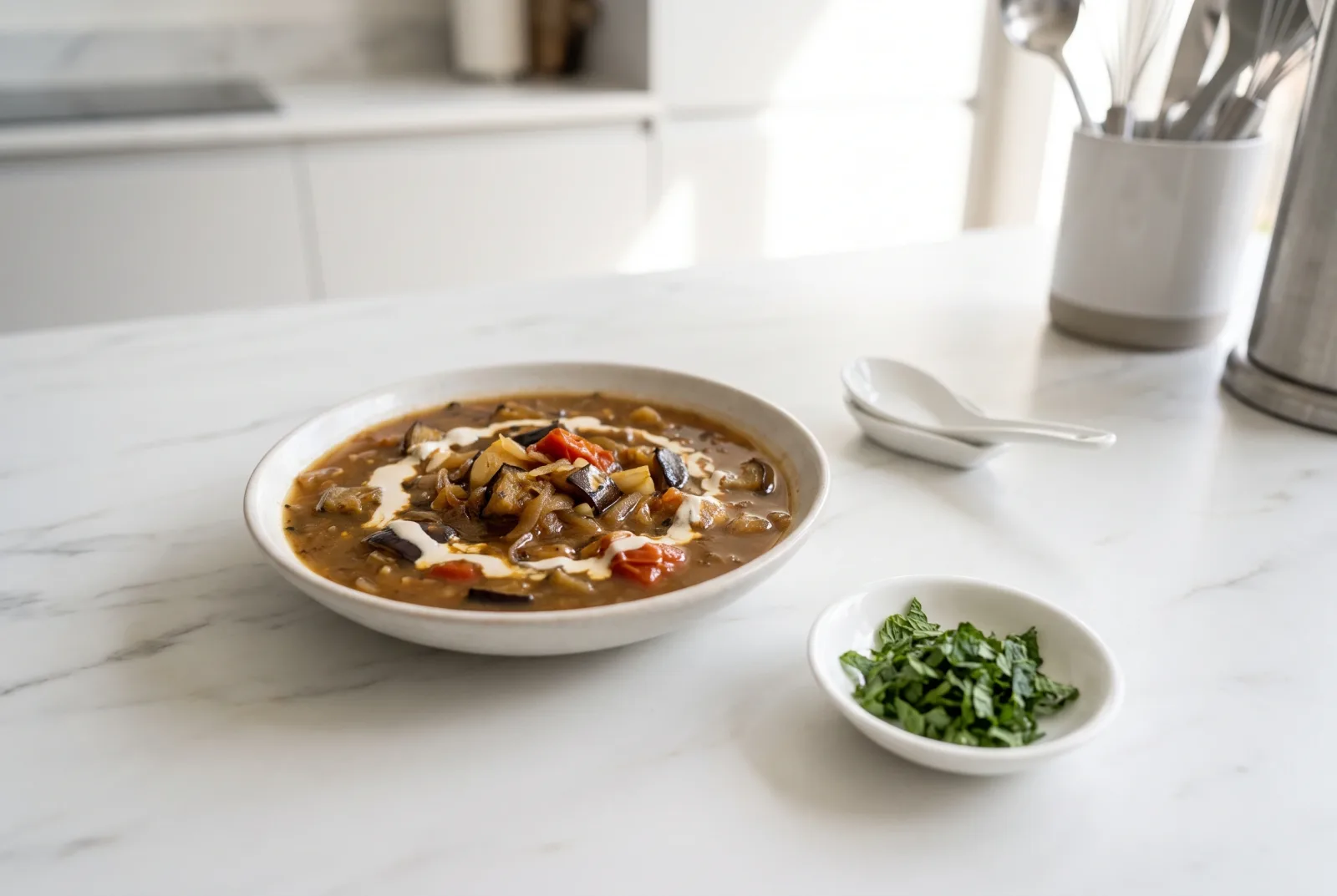 Iranian-Style Charred Eggplant Soup | Silky Texture from the Grill