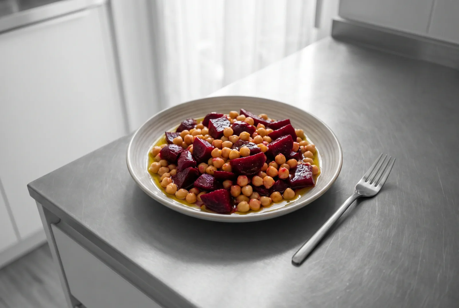Iranian-Style Beet and Chickpea Salad | Olive Oil Mezze with Garlic and Fresh Mint