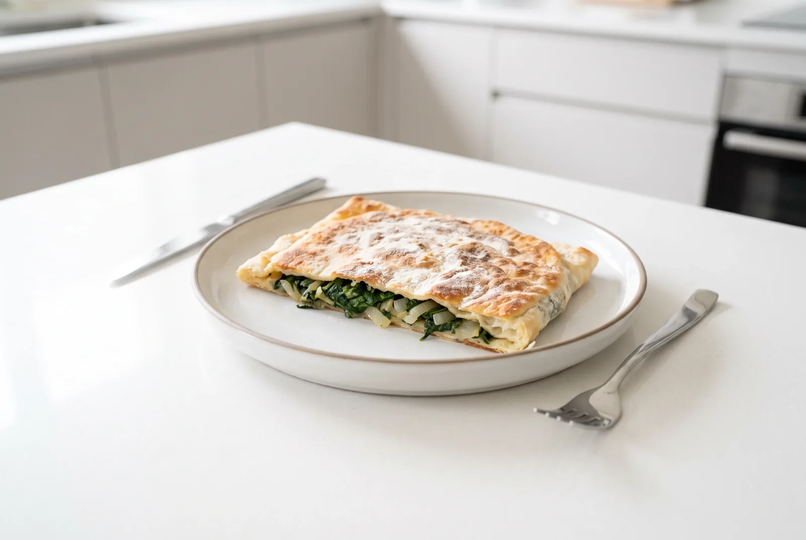 Ispanaklı Gözleme — Thin Spinach-Filled Flatbreads Pan-Fried in Olive Oil