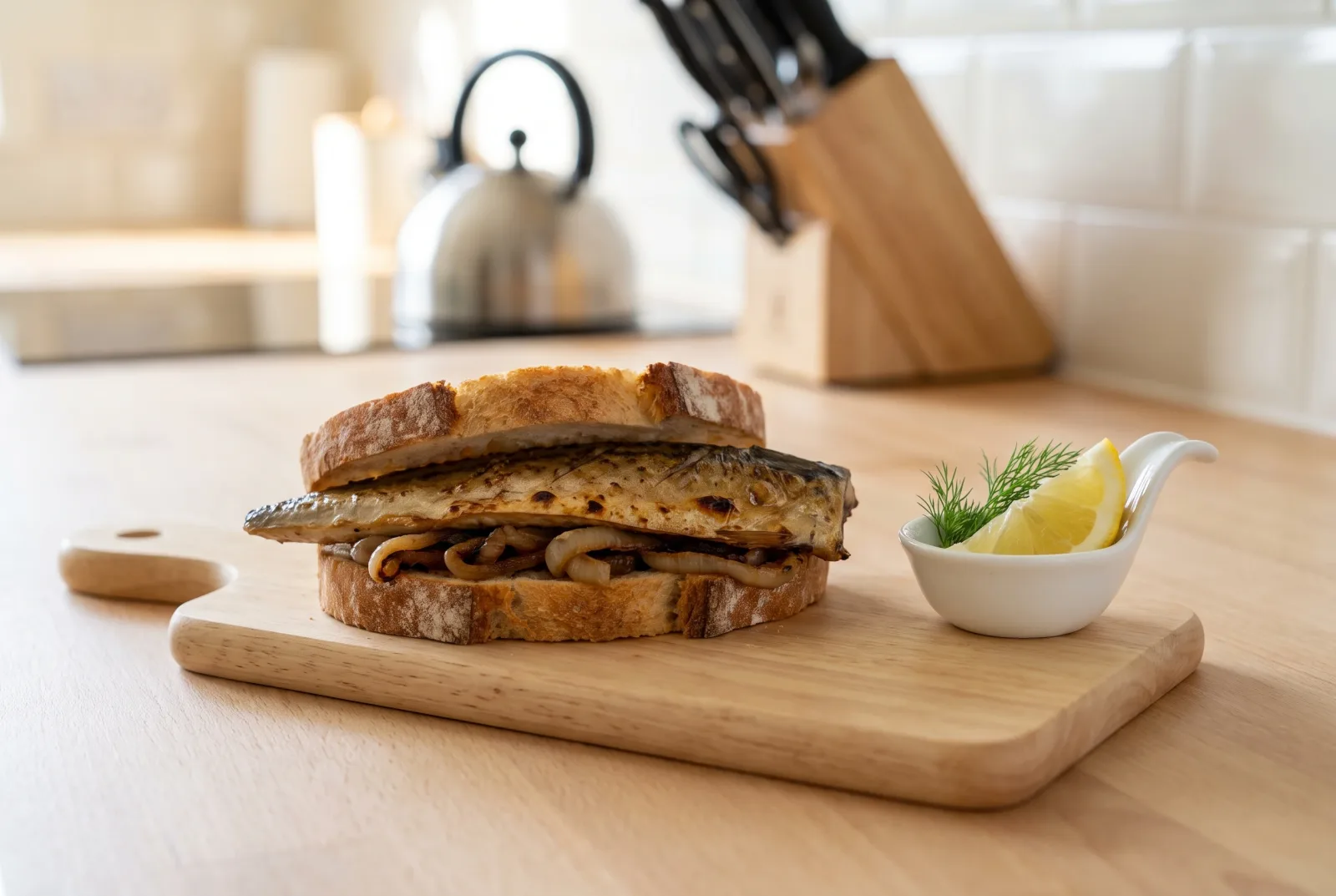 Grilled Mackerel Sandwich | Bosphorus-Style Fish Sandwich with Onion