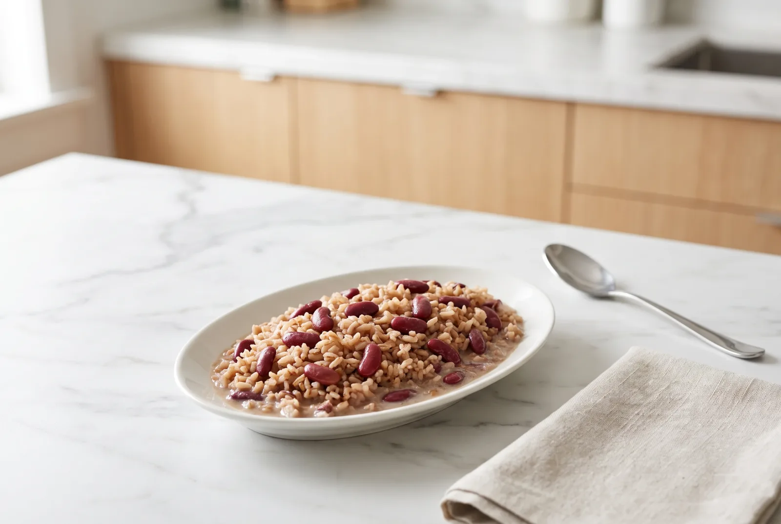 Jamaican Brown Rice and Beans | Coconut Milk Rice and Peas