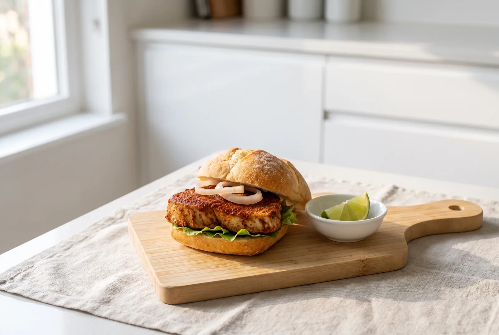 Jerk fish sandwich — Jamaican-style grilled spiced tuna