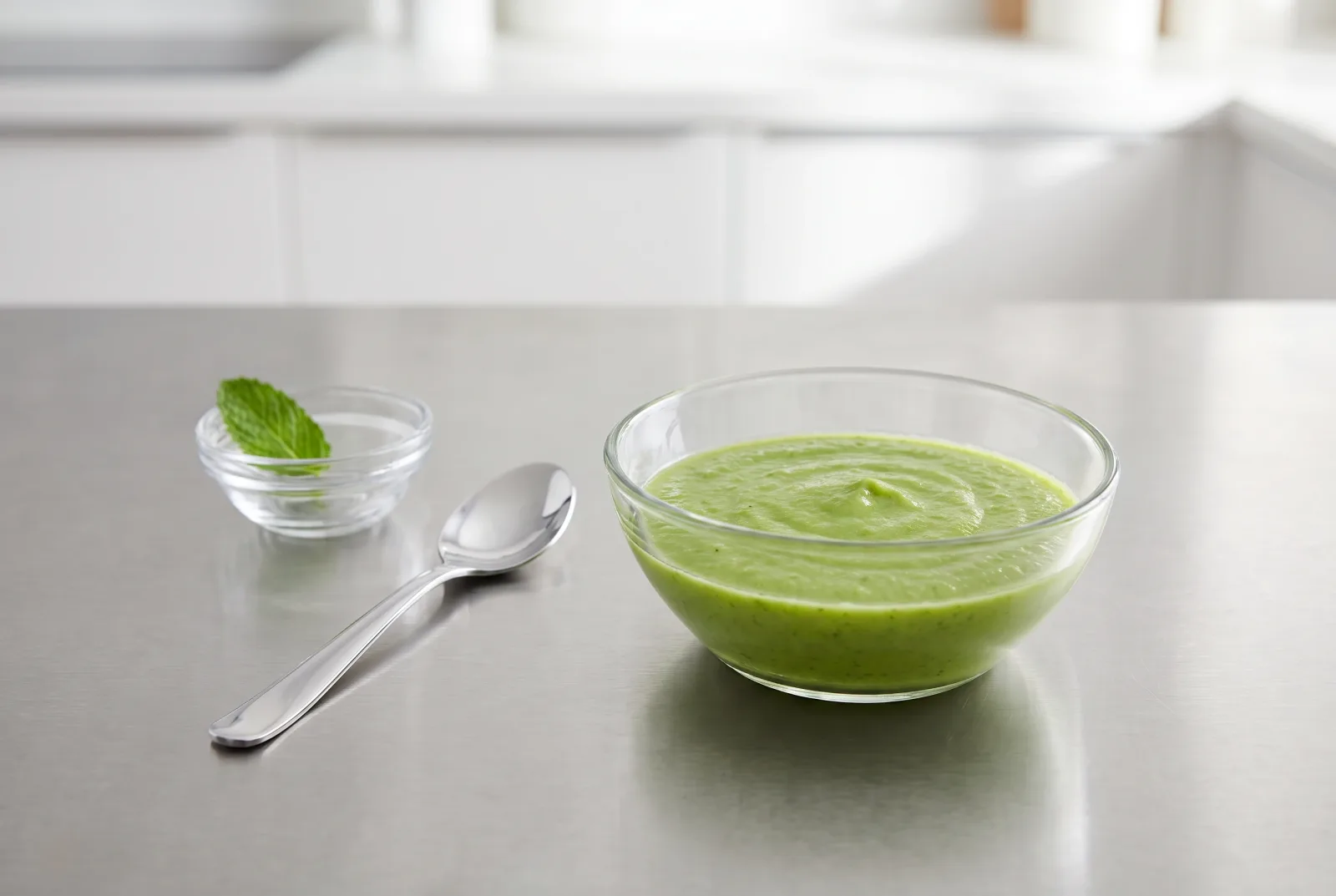 Zucchini and Pea Baby Puree | Soft Puree Made with Leftover Chicken Broth