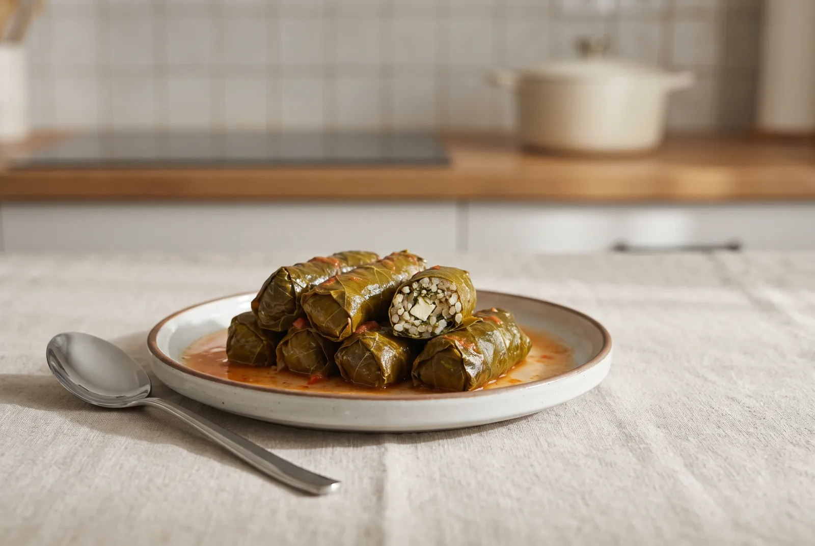 Zucchini-Stuffed Grape Leaf Rolls | French-Style, Rice-Free, and Low-Carb