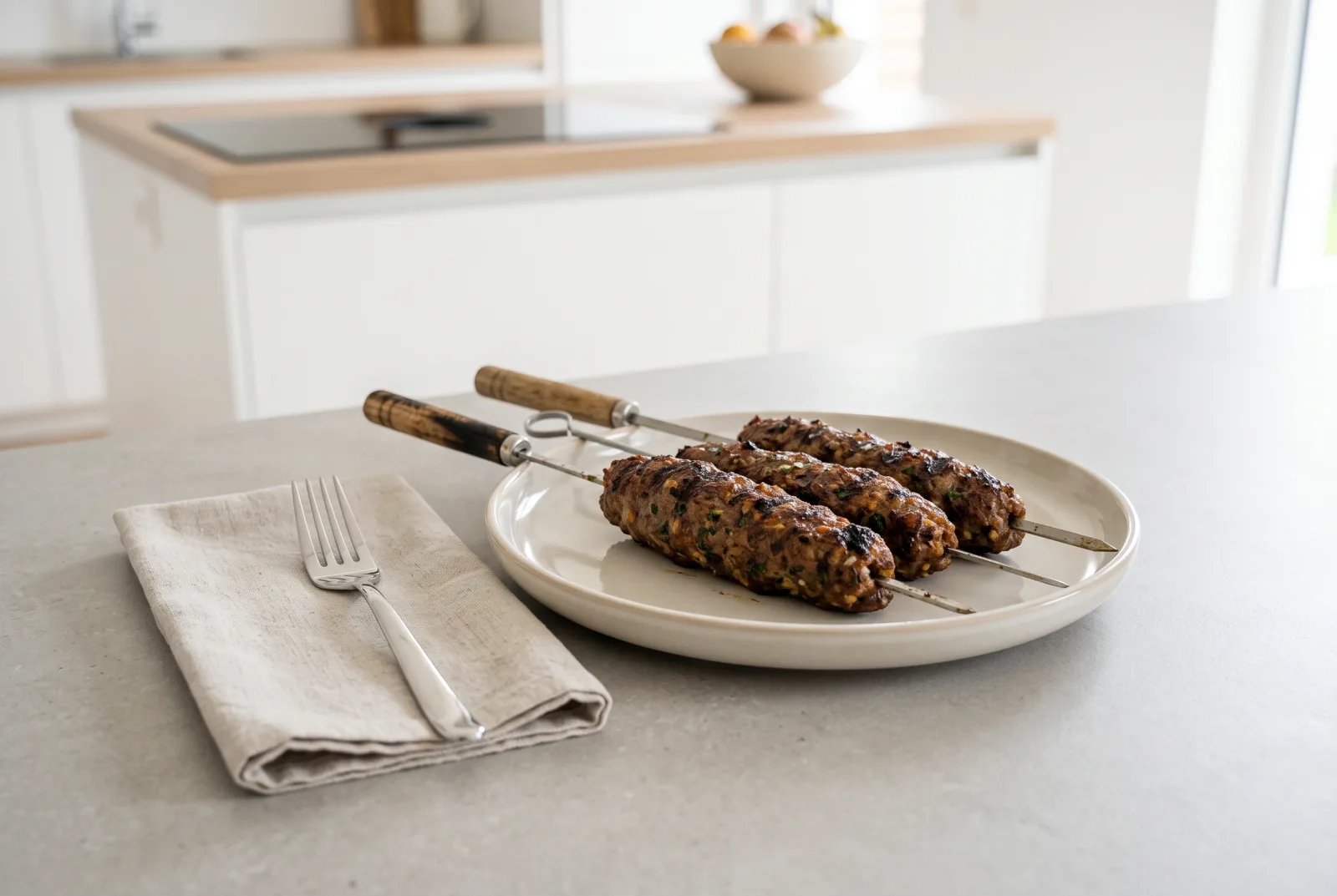 Kafta Shish (Lebanese Grilled Bulgur and Ground Meat Skewers)