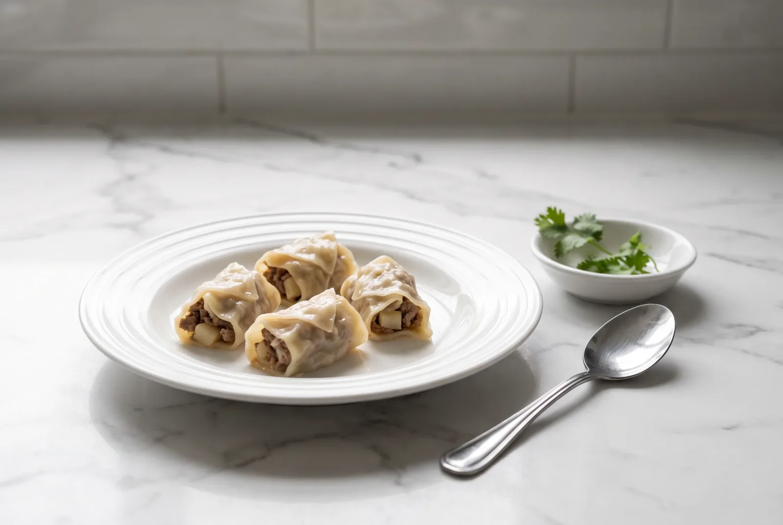 Kanom Jeeb — Thai-style steamed beef dumplings