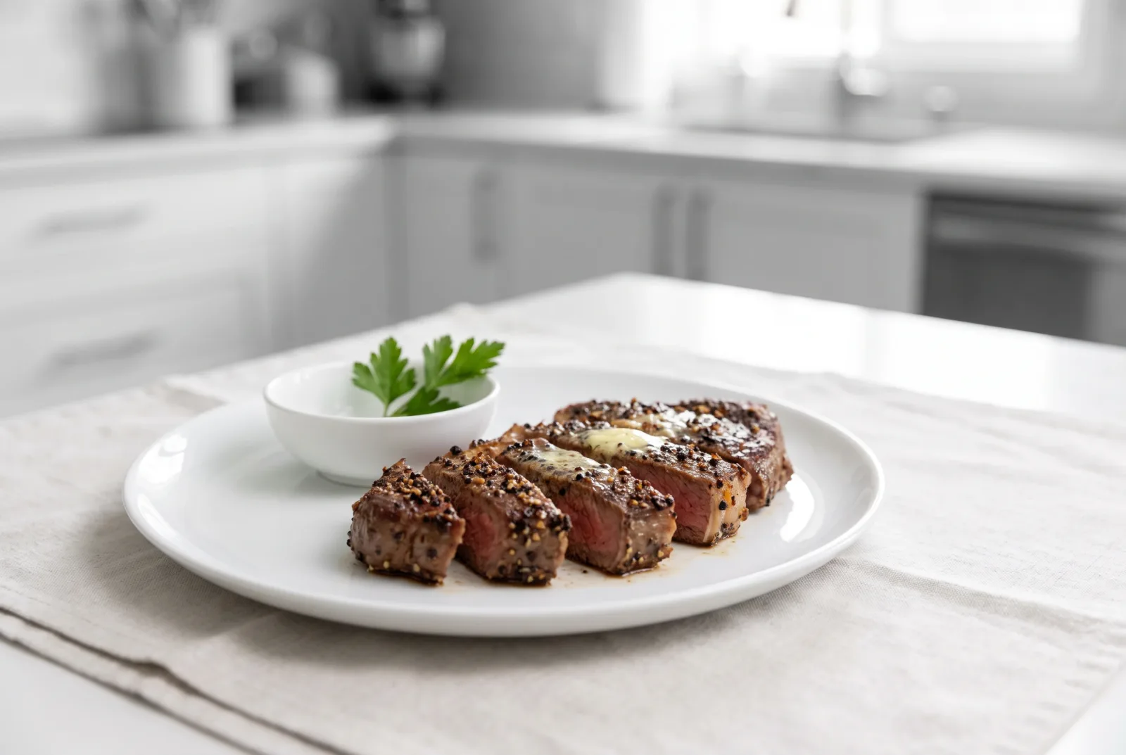 British-Style Pepper-Crusted Pan-Seared Steak