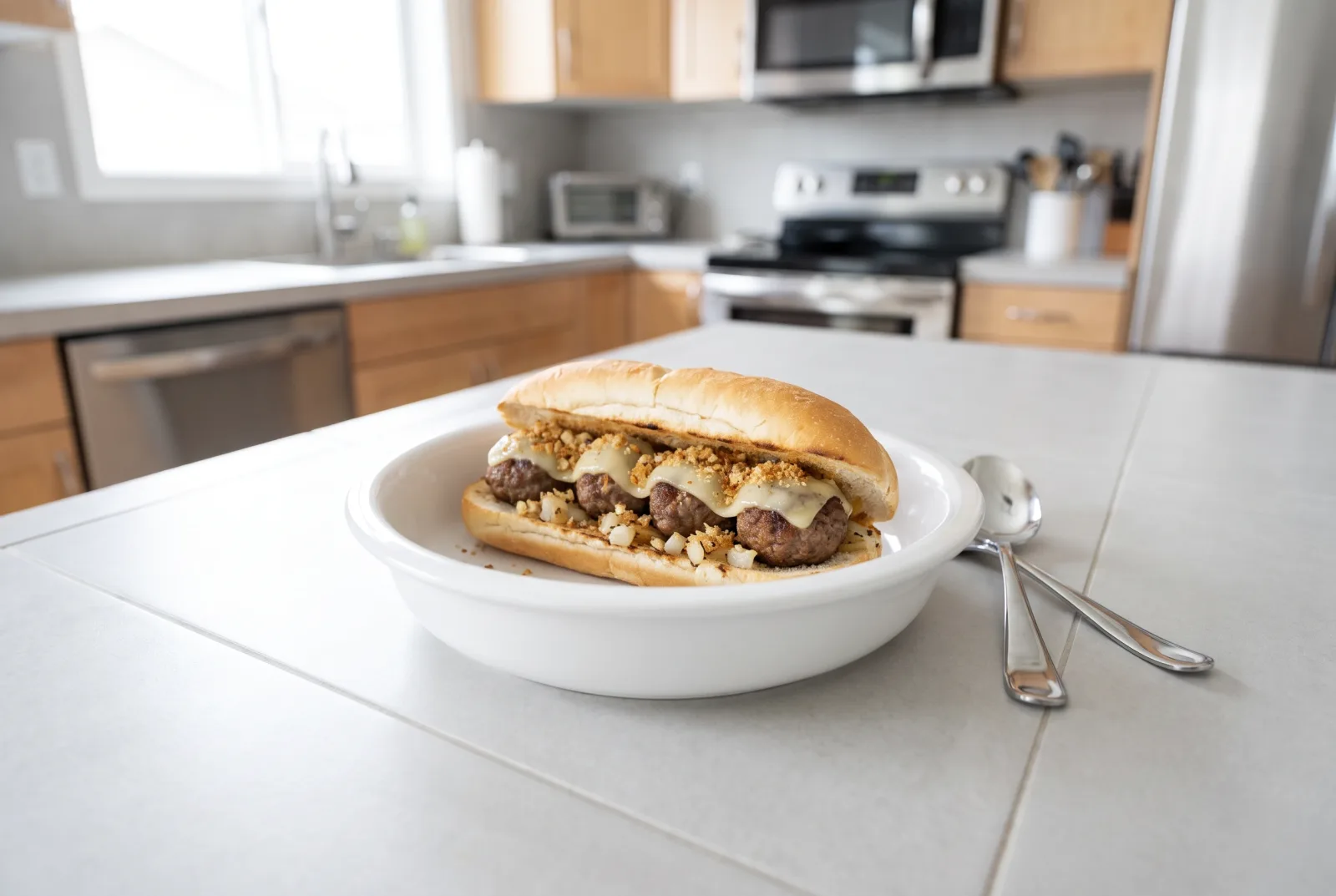 Kaşarlı Köfte Ekmek (Cheesy Meatball Sandwich) | Quick Air-Fryer Turkish Sandwich