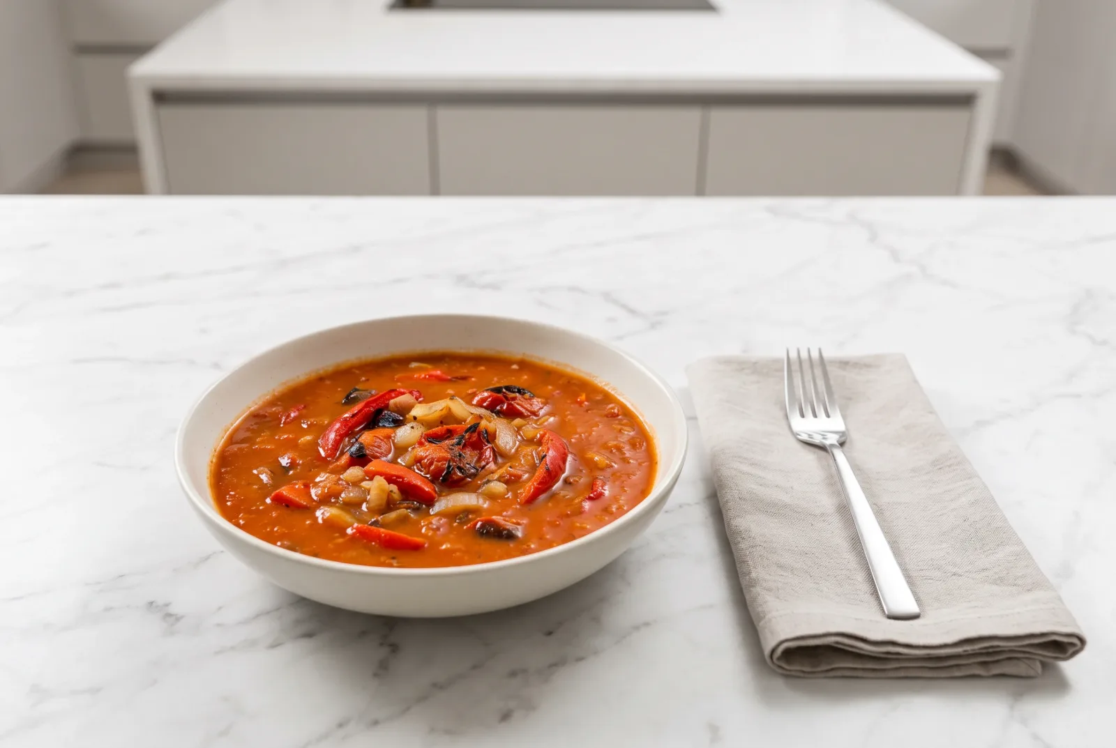 Air-fryer roasted tomato and pepper soup