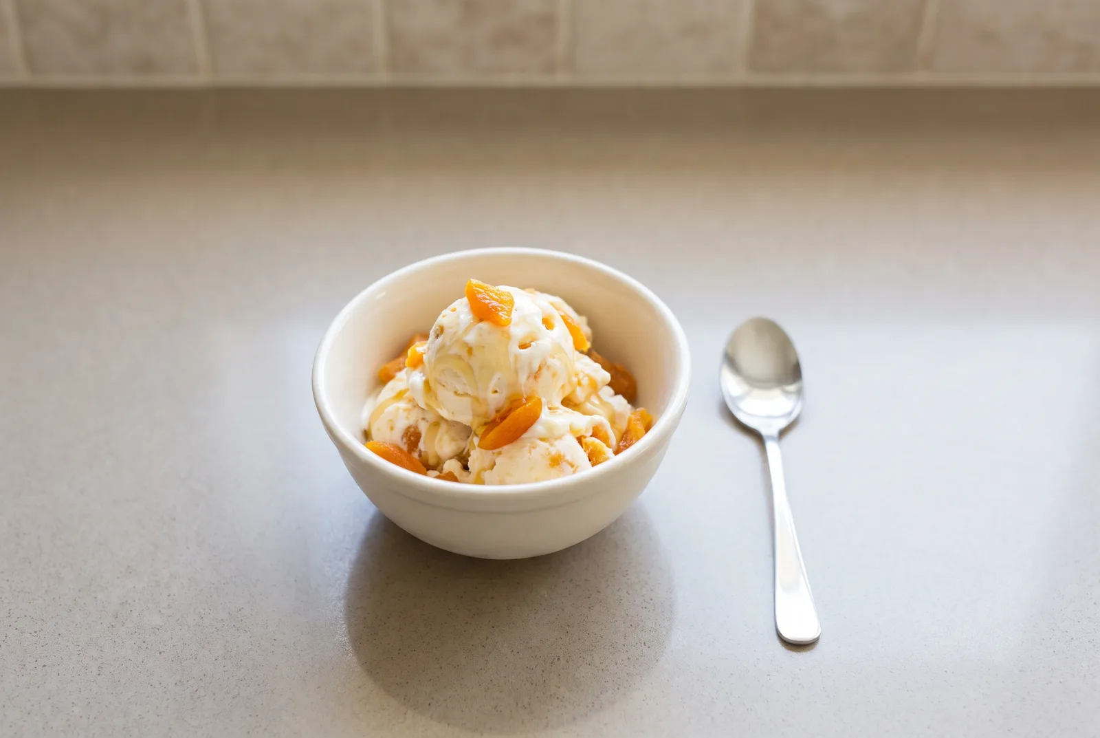 Apricot Frozen Yogurt Bowl | Iraqi-Style Breakfast Bowl