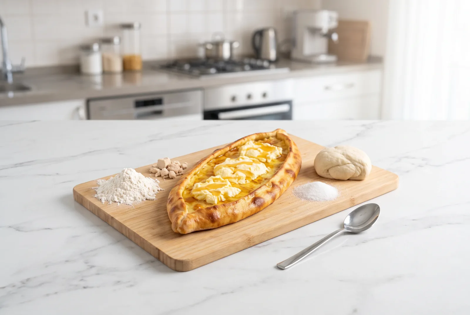 Honey and Kaymak Flatbread | Layered Butter Breakfast Bread