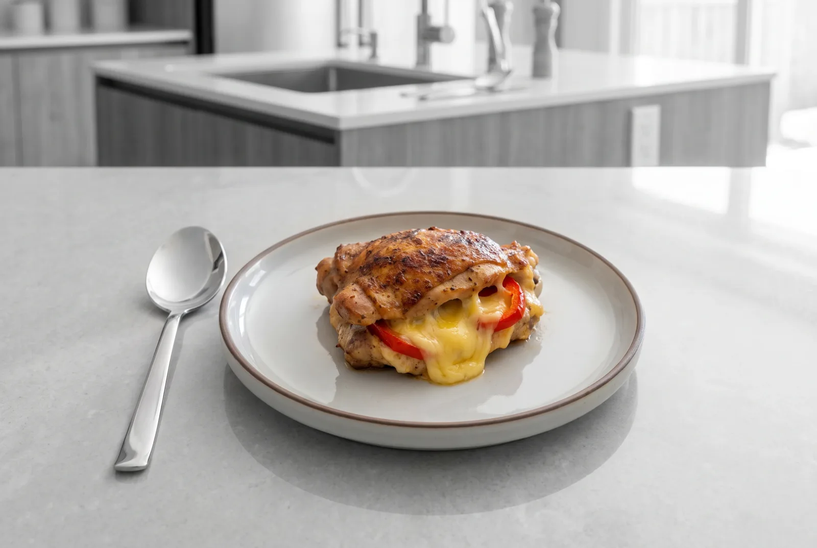 Stuffed Boneless Chicken Thighs | Cheesy Spiced Filling in the Air Fryer