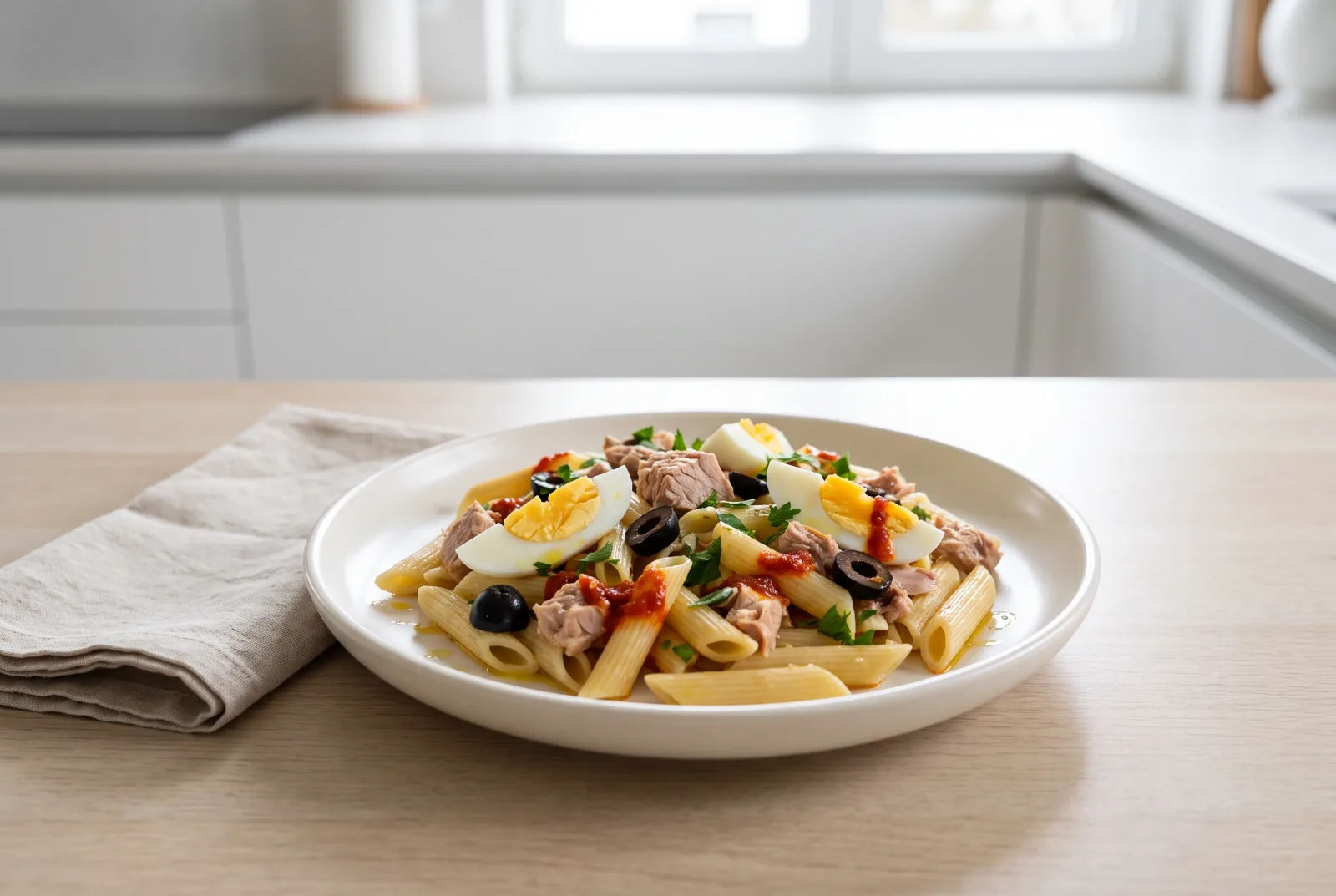 Tunisian Tuna Pasta Salad | Cold Party Pasta with Harissa