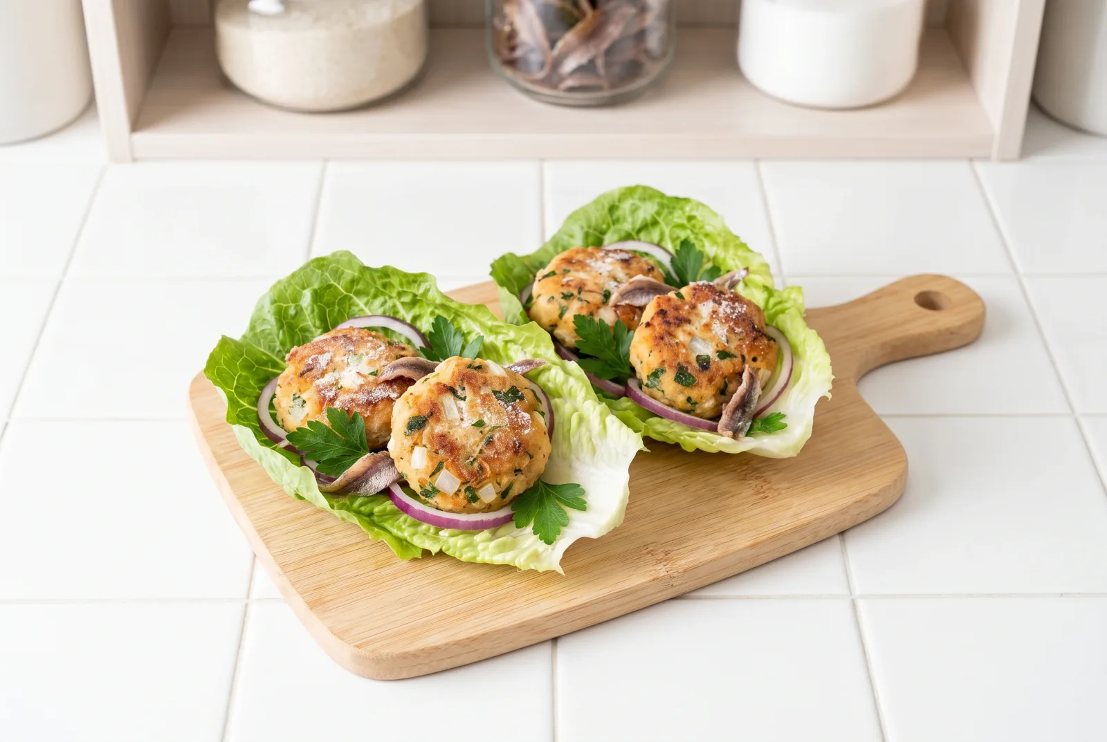Turkish-Style Make-Ahead Anchovy Patty Lettuce Wraps