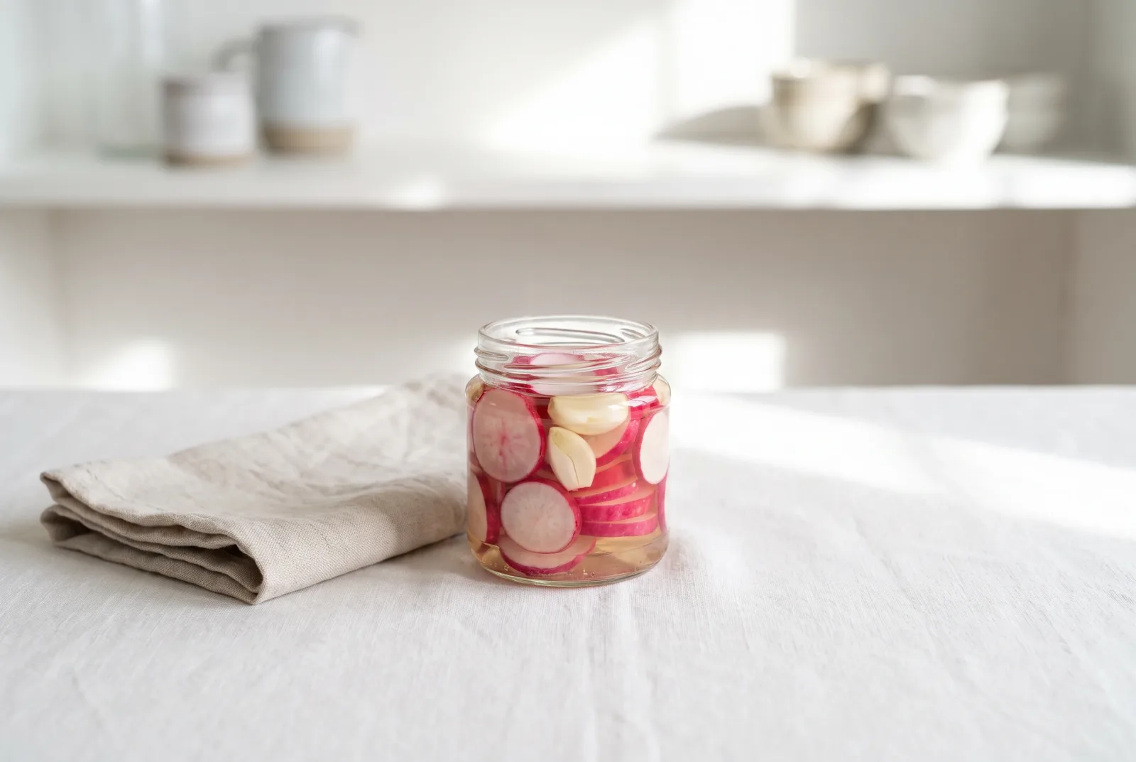 Turp Turşusu — Tangy ketogenic radish pickles in a jar