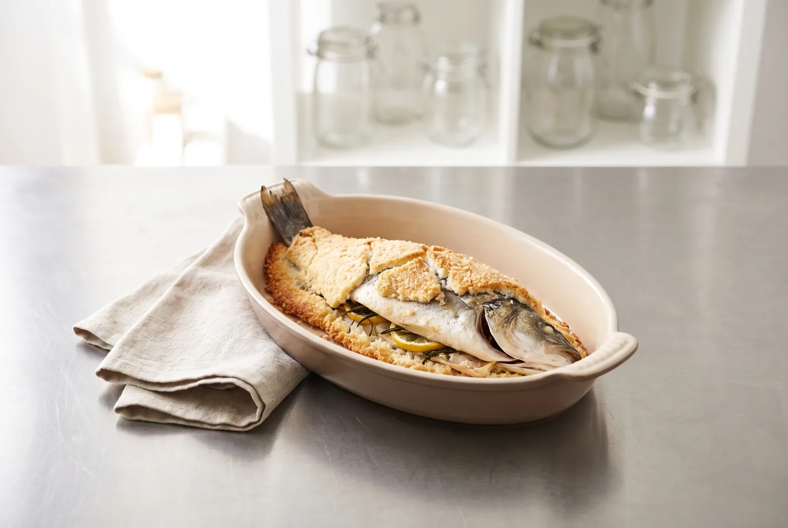 Tuzda Levrek — Turkish-style sea bass baked in a salt crust