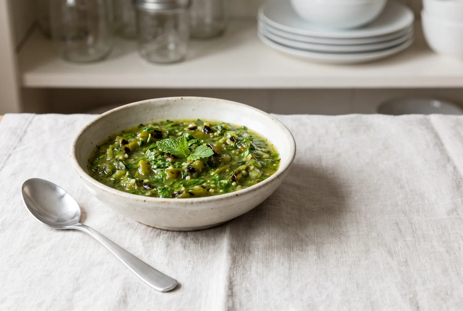 Herb and Green Chile Sauce | Fresh, Spicy Breakfast Sauce