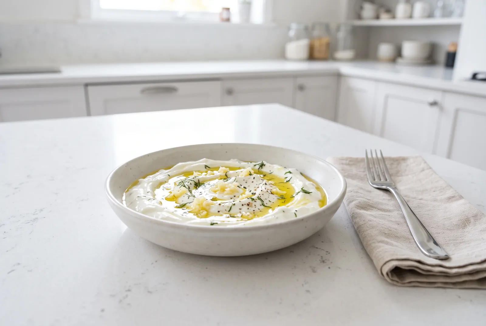 Garlic yogurt sauce — a ketogenic breakfast dip