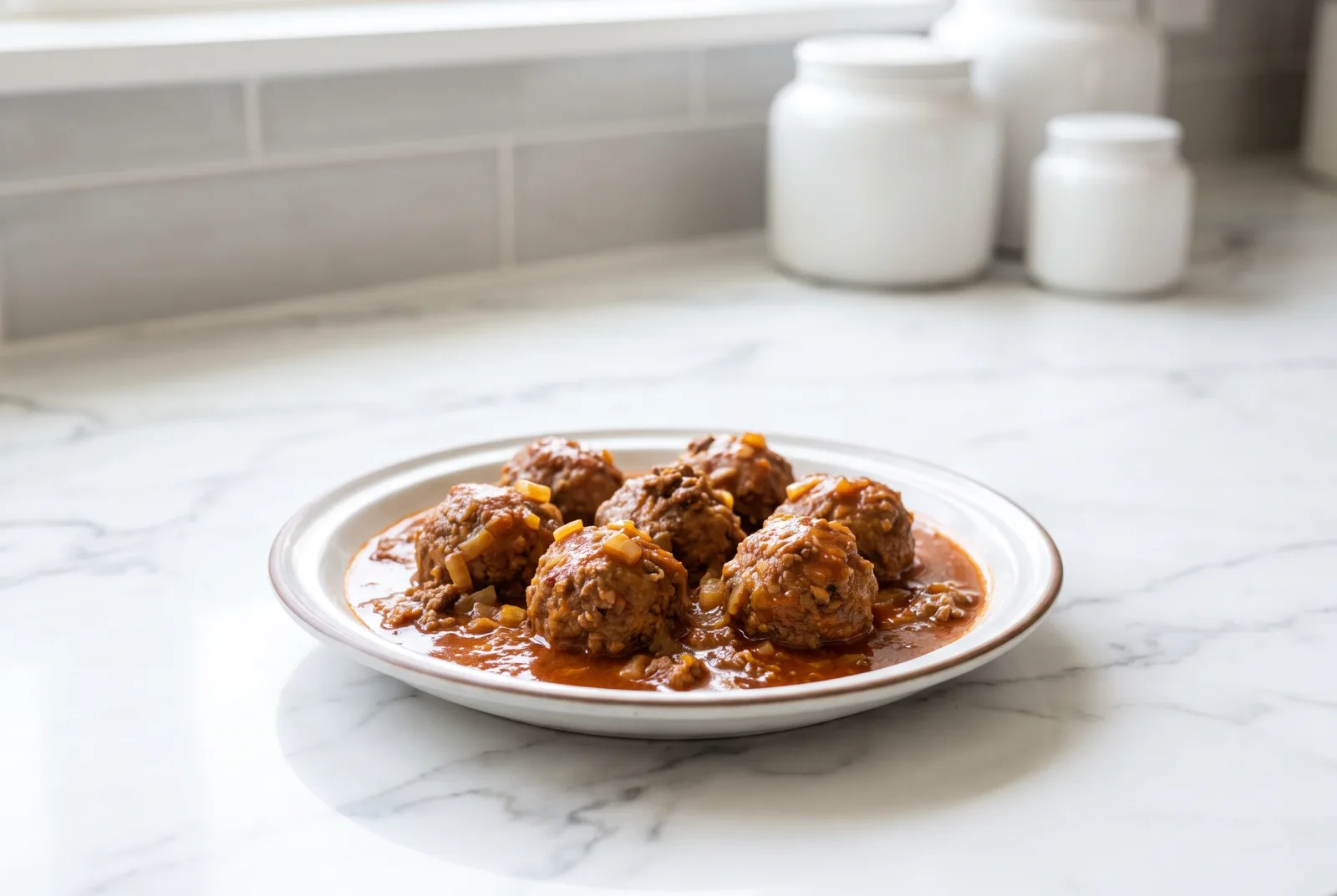 Peruvian albóndigas — beef meatballs in aji amarillo sauce