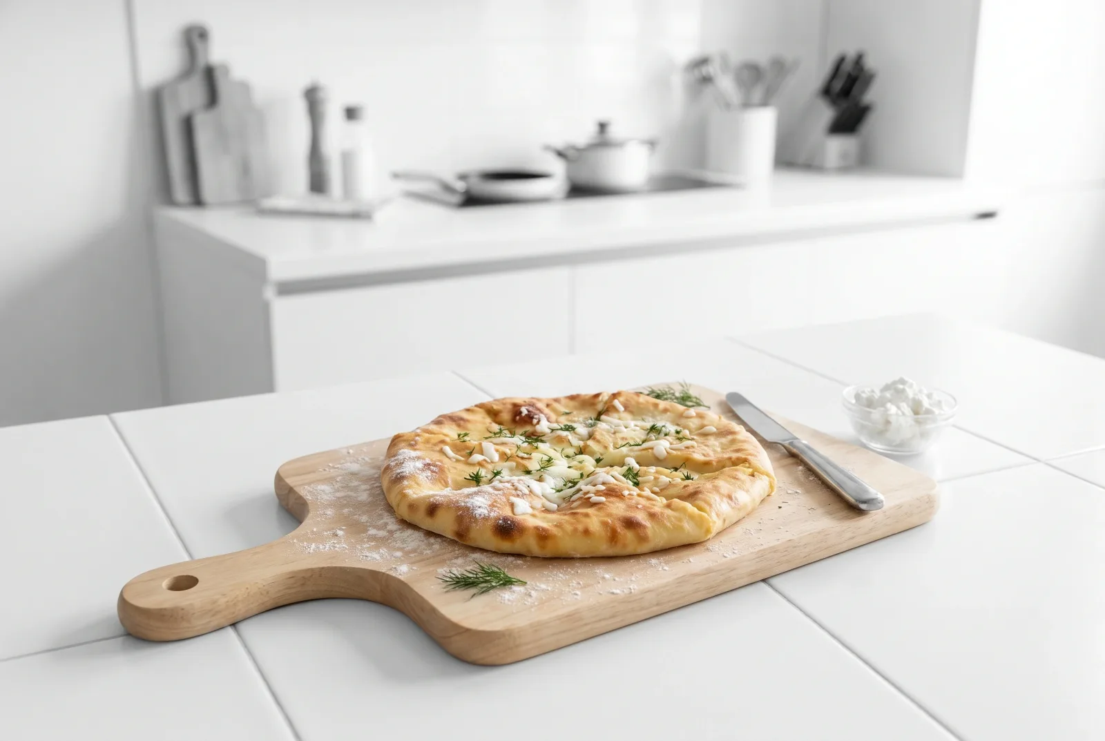 Azerbaijani Cheese Qutab | Quick Pan-Cooked Stuffed Flatbread