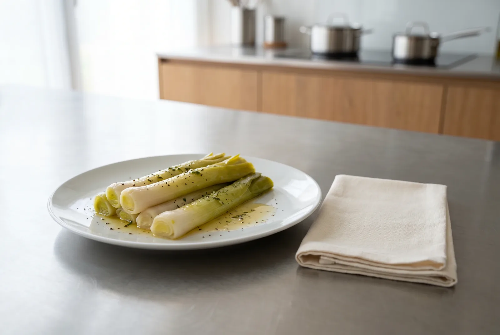Poireaux Vinaigrette | French Leeks with Olive Oil