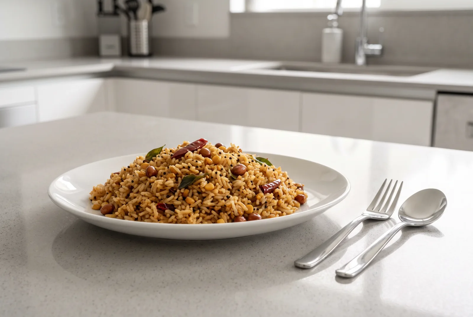 Puliyodarai — Indian tangy tamarind rice made with leftovers