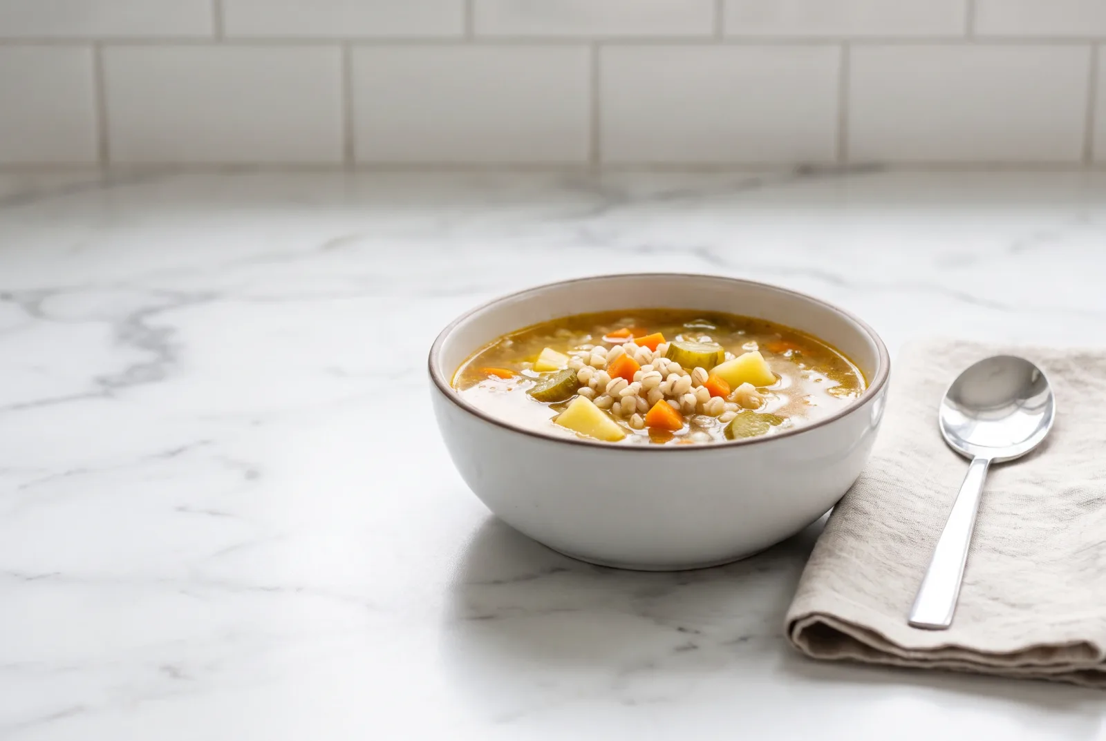 Rassolnik | Russian barley and pickle soup