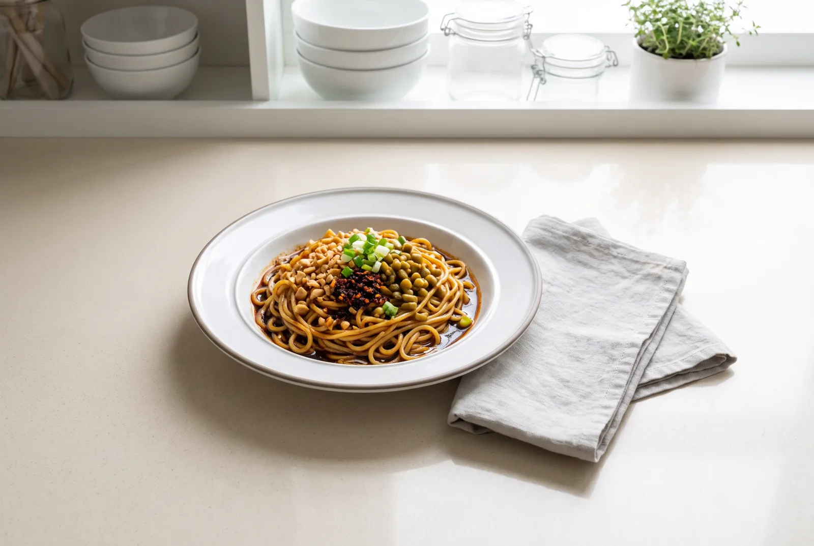Reganmian — Wuhan-style breakfast noodles