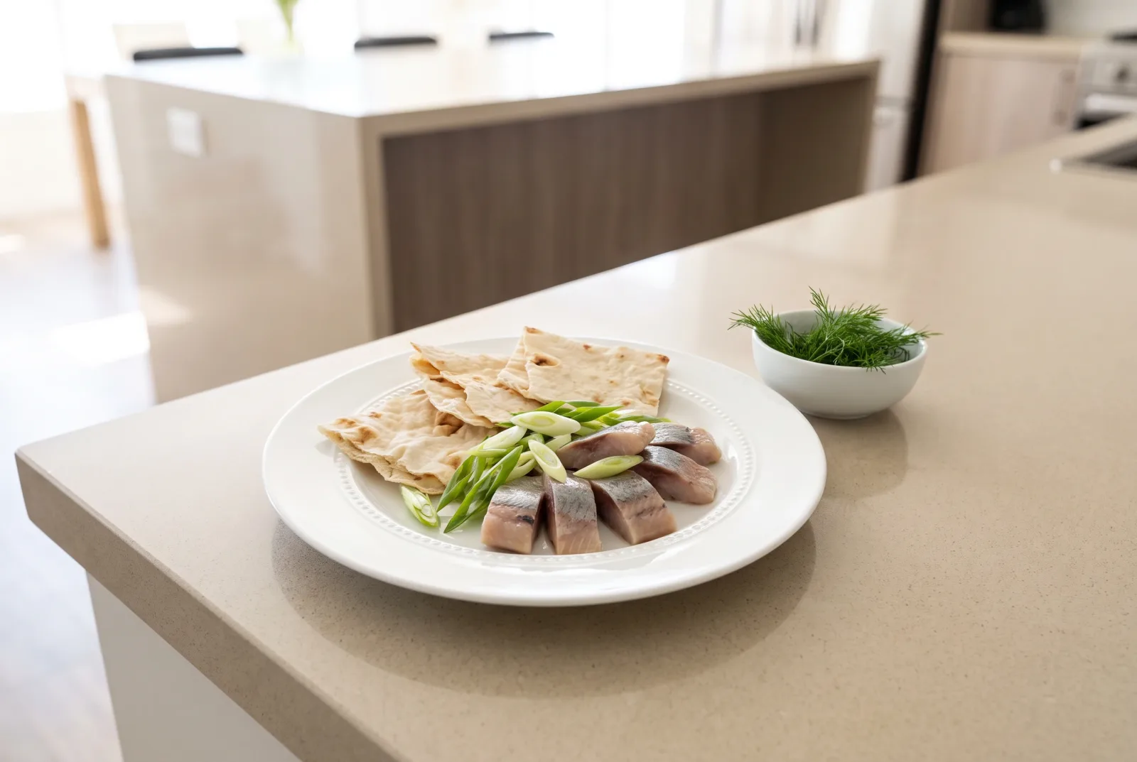Armenian-Style Herring Breakfast | Salted Fish with Lavash and Herbs