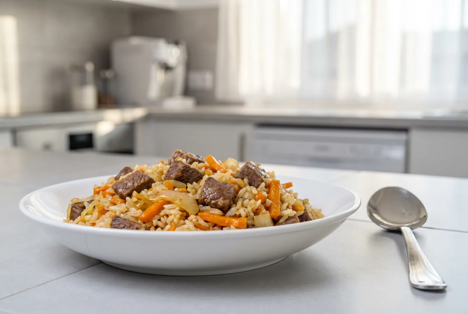 Russian-style carrot and beef pilaf — A hearty one-pot rice dish