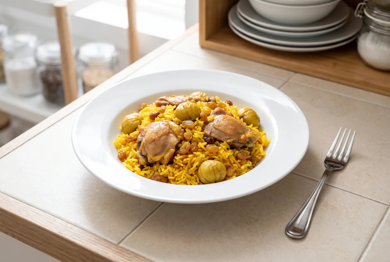 Shah Plov | Azerbaijani Saffron Rice with Chicken and Currants