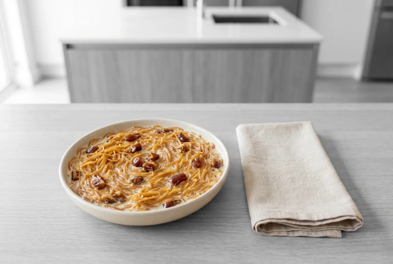 Date and Vermicelli Milk Pudding | Saudi-Style Saffron Chilled Holiday Dessert