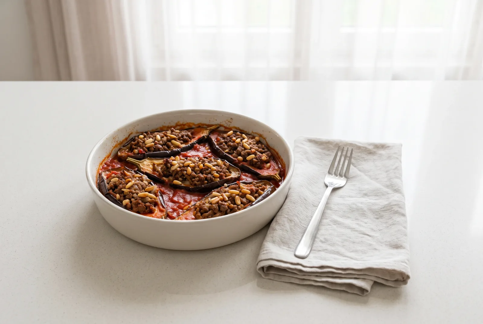 Sheikh el-Mahshi (Lebanese Whole Stuffed Eggplants)