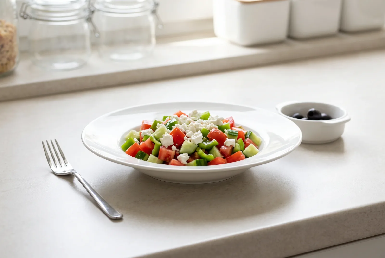Shopska Salad | Balkan Tomato and Cucumber Salad with White Cheese