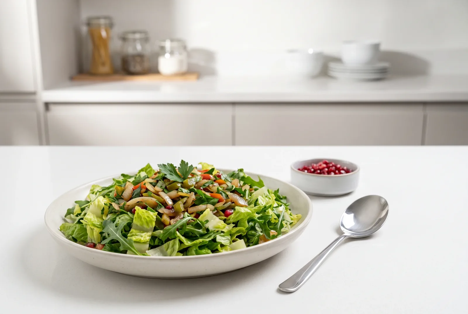 Syrian Greens Salad | Spicy Walnuts and Pomegranate Molasses