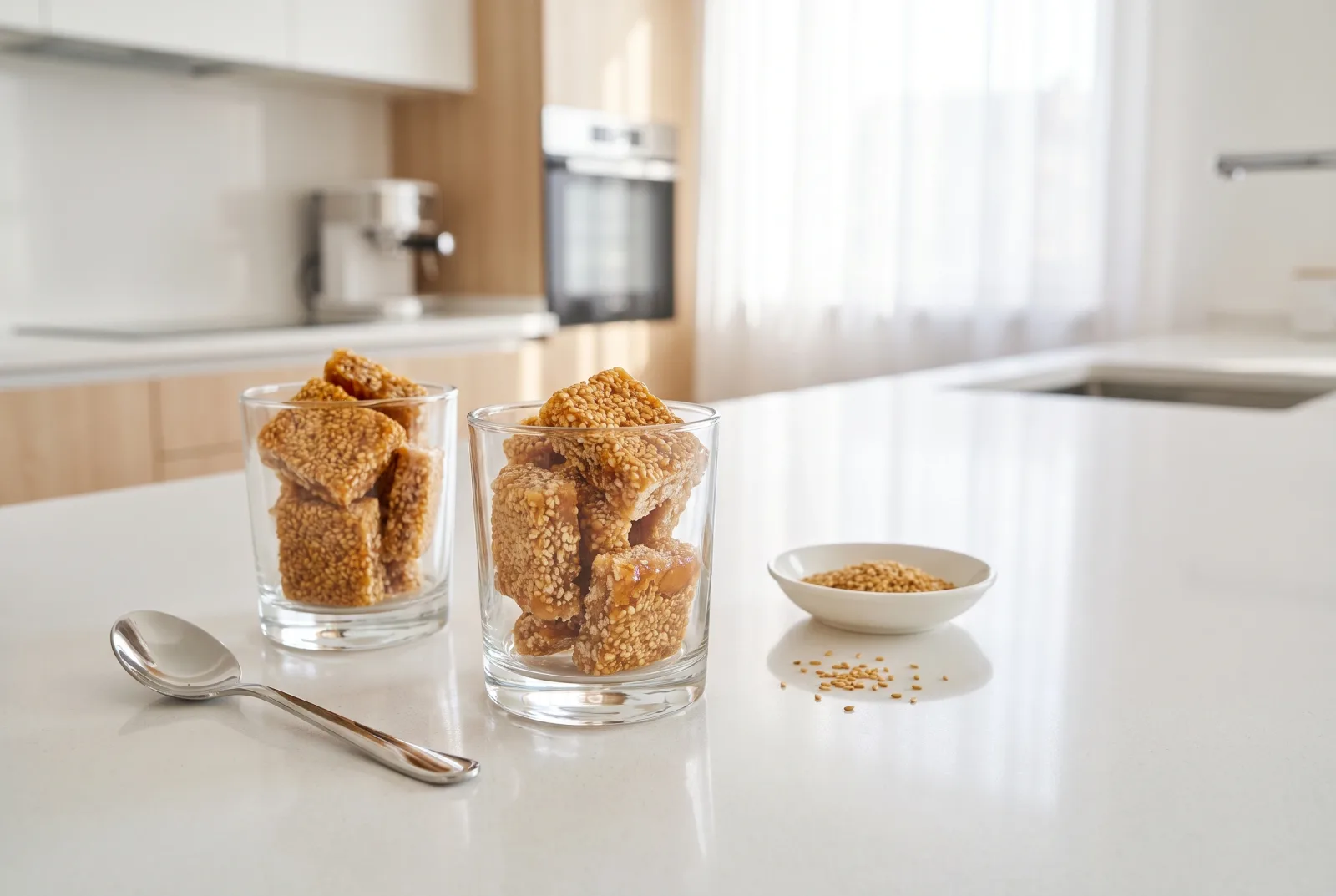 Uzbek-Style Sesame and Honey Candy Bars in the Air Fryer