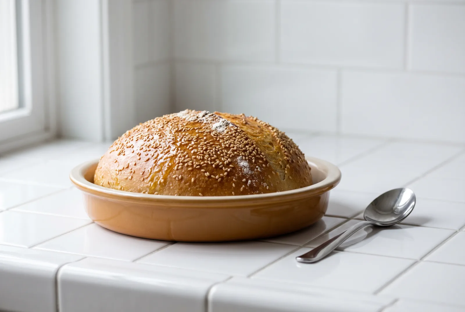 Sesame Olive Oil Bread | Turkish Table Bread to Serve with Fish