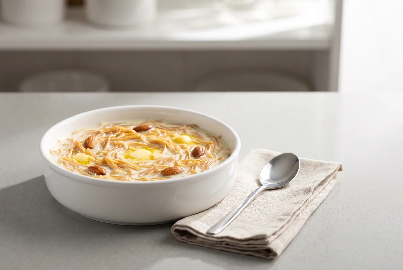 Azerbaijani Milk and Thin Pasta Pudding — Creamy Children's Dessert