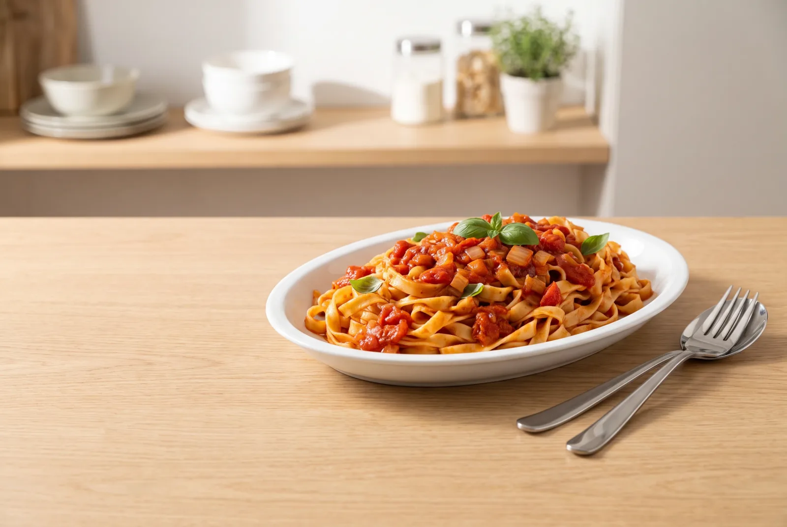 Talharim ao Sugo | Brazilian Wide-Ribbon Pasta with Tomato Sauce