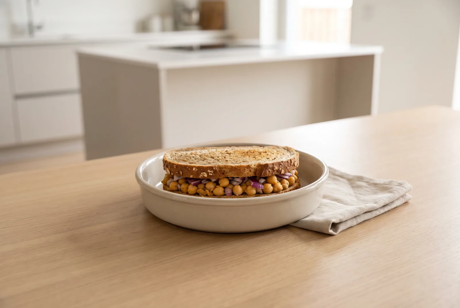 Whole-Grain Chickpea Patty Sandwich