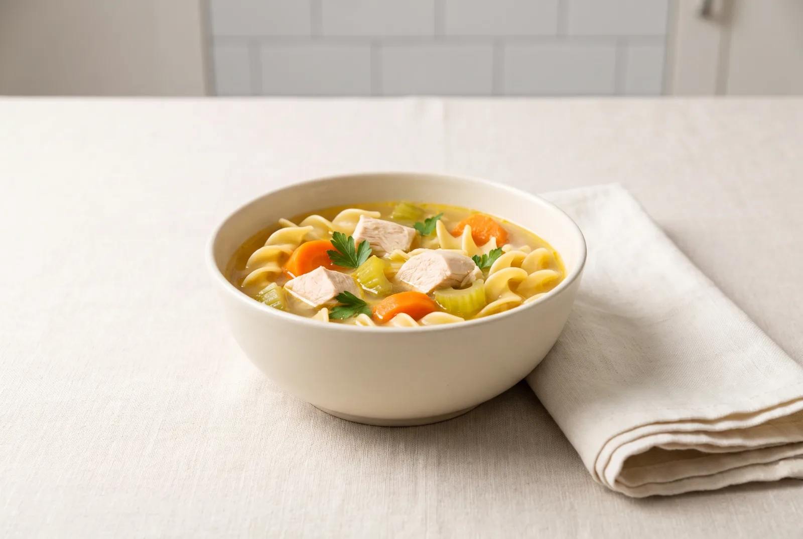 Chicken Noodle Soup | American-Style Soup with Leftover Chicken