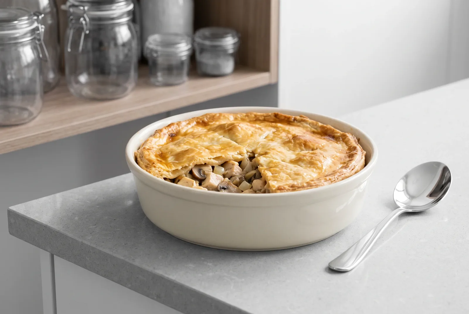 Creamy Chicken and Mushroom Pie | New Zealand-Style Puff-Pastry Pie