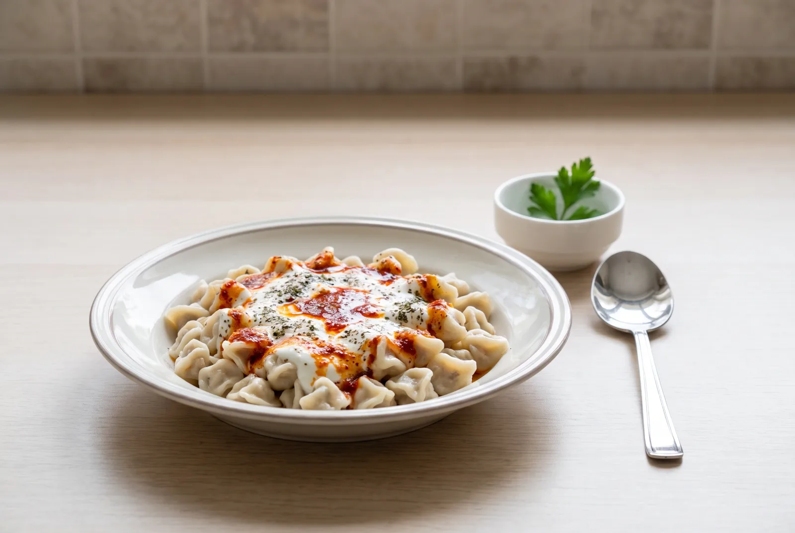 Chicken Manti — Light, Breakfast-Style Turkish Dumplings